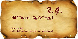 Nádasi Györgyi névjegykártya